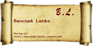 Bencsek Lenke névjegykártya